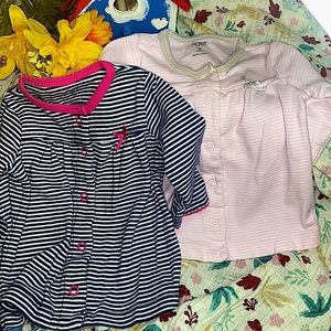 Carters 3m Girls button up long sleeve shirts